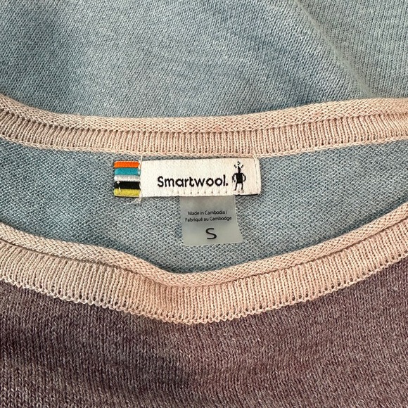 Smartwool Shadow Pine Colorblock Sweater Wool Blend Knit Crew Neck Pullover - Picture 12 of 13